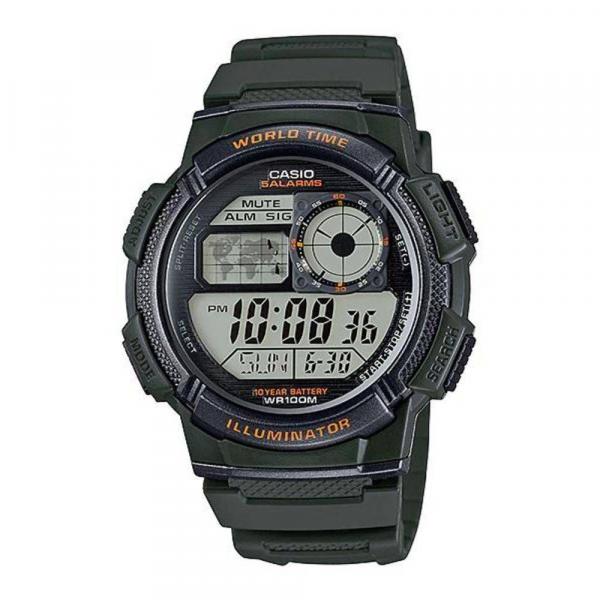 Relógio Masculino Casio Digital Verde Militar AE-1000W-3AVDF