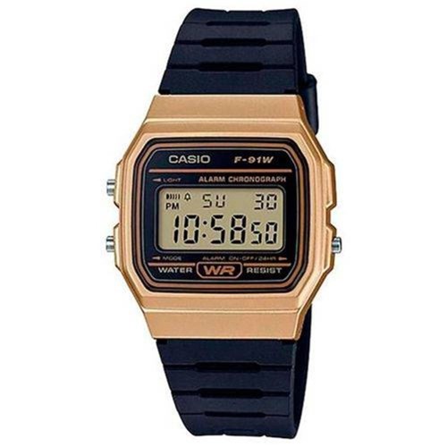 Relógio Masculino Casio Digital Vintage F-91Wm-9Adf - Dourado