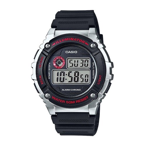 Relógio Masculino Casio Digital W-216H-1Cvdf - Prata/Preto