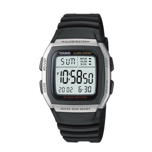 Relógio Masculino Casio Digital W-96H-1Avdf - Prata/Preto