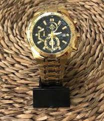 Relógio Masculino Casio Edifice Ef 539 DOURADO Fundo PRETO