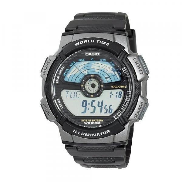 Relógio Masculino Casio Esportivo Horamuldial 48 Cidades Ae-1100W-1Avdf