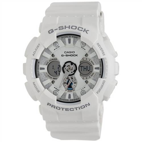 Relogio Masculino Casio G-shock Anadigi Ga-120a-7adr - Branco