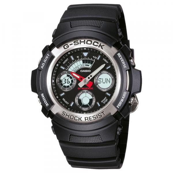 Relógio Masculino Casio G-Shock Analógico Digital Aw-590-1Adr - Preto com Cinza