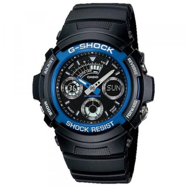 Relógio Masculino Casio G-Shock Analógico Digital AW-591-2ADR - Preto com Azul