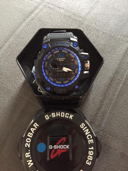 Relógio Masculino Casio GShock VibeResist Preto/Azul GWG1000