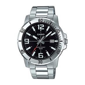 Relogio Masculino Casio Prata Fundo Preto com Data