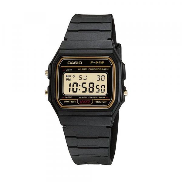 Relogio Masculino Casio Vintage Digital Preto F-91WG-9QDF