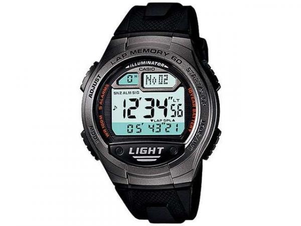 Relógio Masculino Casio W-734-1AV Digital - Resistente à Água com Cronômetro