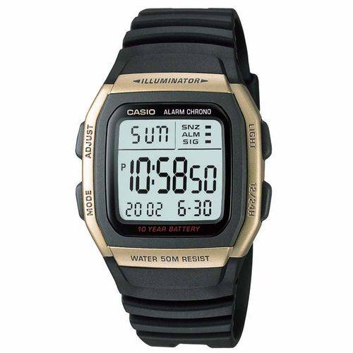 Relógio Masculino Casio W-96H-9AVDF Preto/Dourado