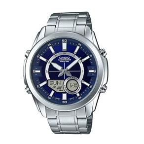 Relógio Masculino Casio World Time Amw-810d-2avdf - Prata/Azul