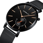 Relógio Masculino Casual Luxo Ultra Fino Funcional Preto Metálico
