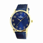 Relógio Masculino Champion Analógico Dourado Pulseira Couro Azul Cn20640a