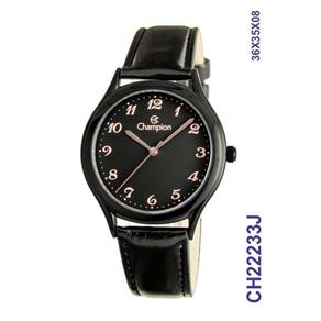 Relógio Masculino Champion Preto Pulseira Couro CH22233J