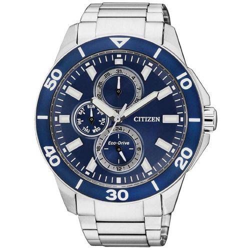 Relógio Masculino Citizen Eco Drive Tz30491a 44mm Aço Inoxidável Prata