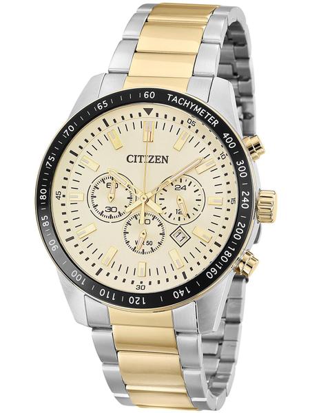 Relógio Masculino Citizen TZ30802E 44mm Aço Bicolor Prata/Dourado