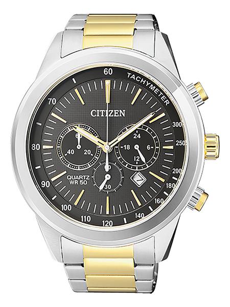 Relógio Masculino Citizen TZ30973C 46mm Aço Bicolor Prata/Dourado