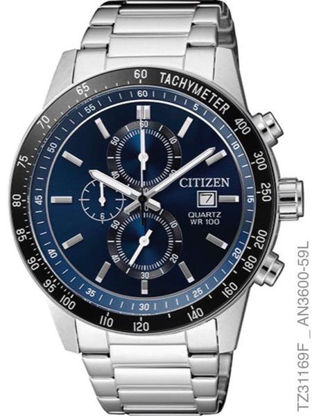 Relógio Masculino Citizen TZ31169F Cronografo Aço Inoxidável Prata