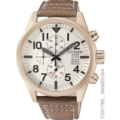 Relógio Masculino Citizen TZ31178E Pulseira Couro