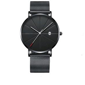 Relógio Masculino Classic Black Quartzo Pulseira Malha Aço