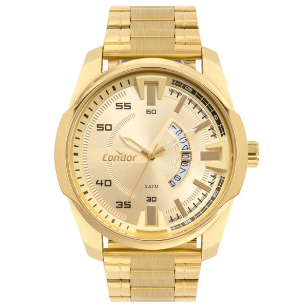 Relógio Masculino Condor Luxo Dourado Casual Original Metálico