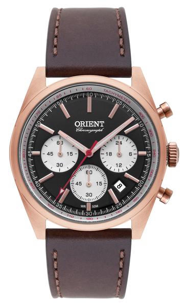 Relogio Masculino Cronógrafo Rose Orient Pulseira de Couro