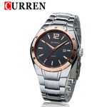 Relógio Masculino Curren 8103 Aço Casual Luxo Fundo Preto