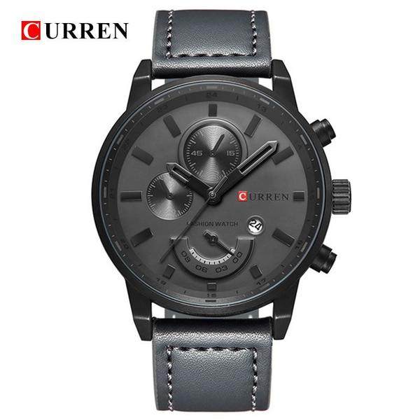 Relógio Masculino Curren 8217 BB Pulseira Couro Preto