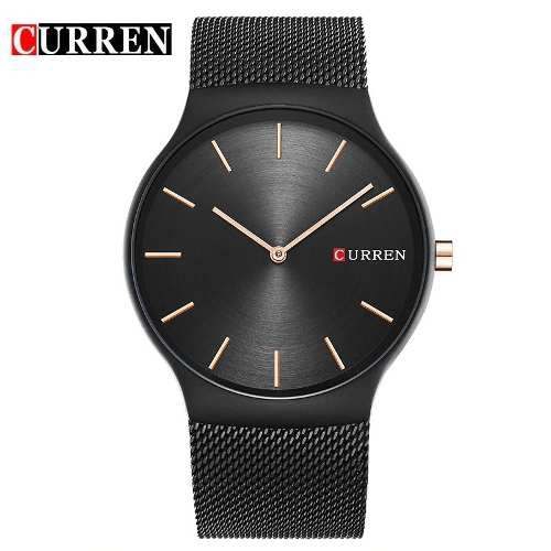 Relógio Masculino Curren 8256 de Luxo Analógico Black Rose