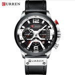 Relógio Masculino Curren 8329 BW Pulseira em couro Preto