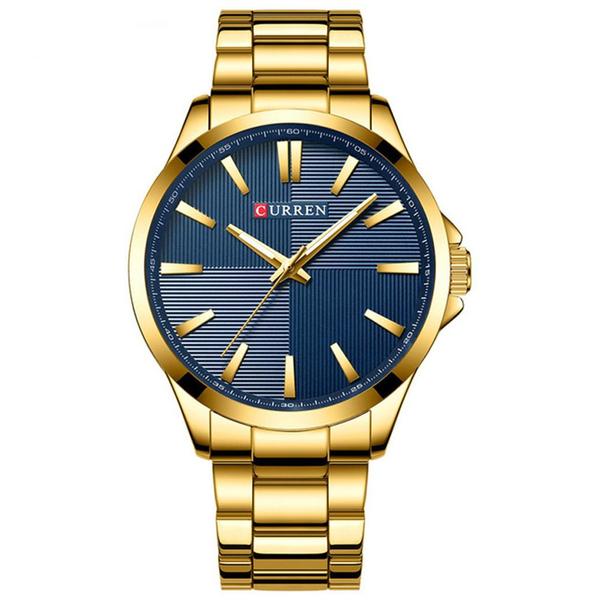 Relógio Masculino Curren Analógico 8322 - Dourado e Azul