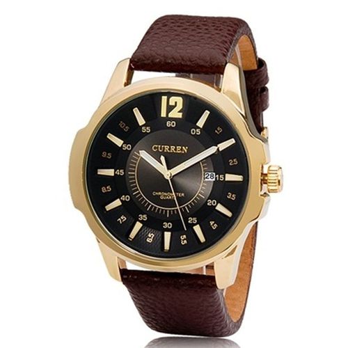 Relógio Masculino Curren Analógico 8123 Dourado e Preto