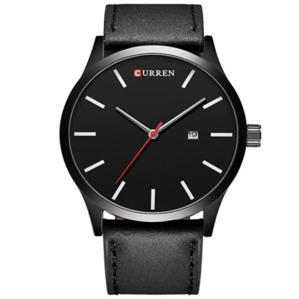 Relógio Masculino Curren Analógico 8214 Preto Pulseira Couro