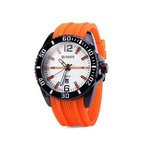 Relogio Masculino Curren Analogico Casual 8178 Laranja