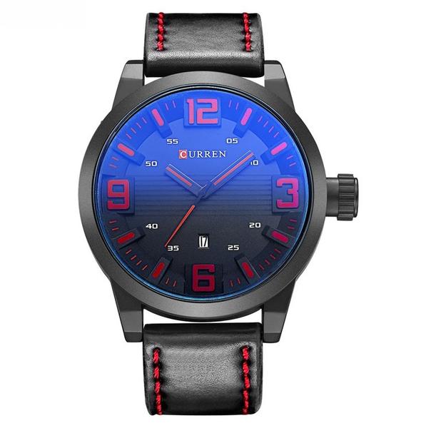 Relógio Masculino Curren Analógico Casual Pulseira de Couro