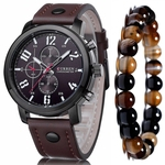 Relógio Masculino Curren Esportivo Militar + Pulseira Bolinha