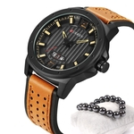Relógio Masculino Curren Luxo Analógico + Pulseira Bolinhas