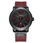 Relógio Masculino Curren Luxo Esportivo Aço Inox Vermelho