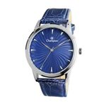 Relogio Masculino Prata Champion Couro Azul Cn20588a