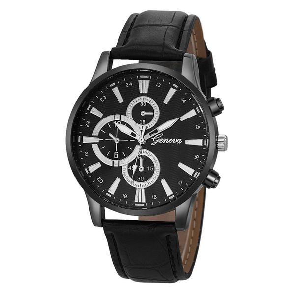 Relógio Masculino de Pulso Geneva Classic Black Quartzo