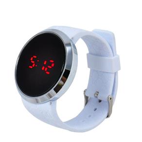 Relógio Masculino de Pulso Silicone Led Touch Screen-Branco