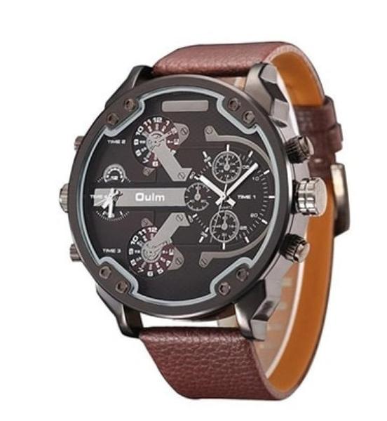 Relógio Masculino Designer Exclusivo de Quartzo Marca: Oulm Modelo 3548 - Supricell