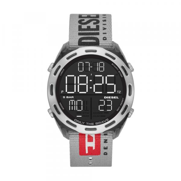 Relógio Masculino Diesel Crusher Digital DZ1894/8CN 47mm Nylon Cinza