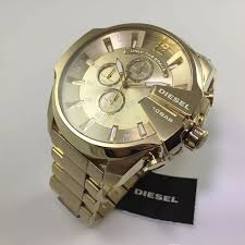 Relógio Masculino Diesel Dz4360 10bar Dourado Tesoura (NF)