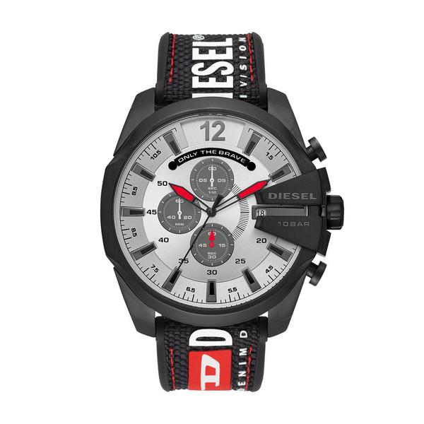 Relógio Masculino Diesel Mega Chief DZ4512/8PN 53mm Nylon/Silicone Preto