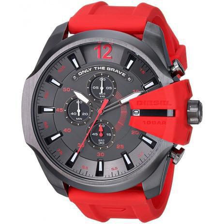 Relógio Masculino Diesel Modelo DZ4427 Vermelho Silicone 51mm Diâmetro