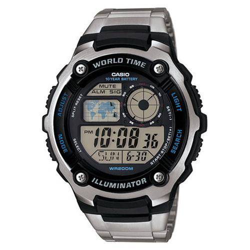 Relógio Masculino Digital Casio Ae-2100WD-1AVDF - Prata