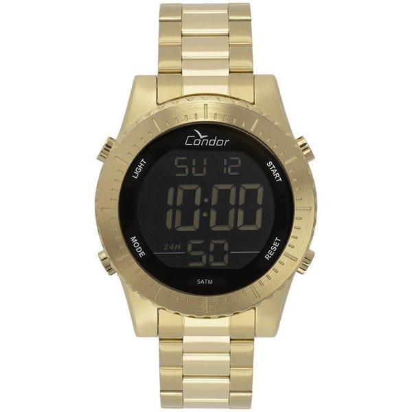 Relogio Masculino Digital Dourado Display Negativo Condor