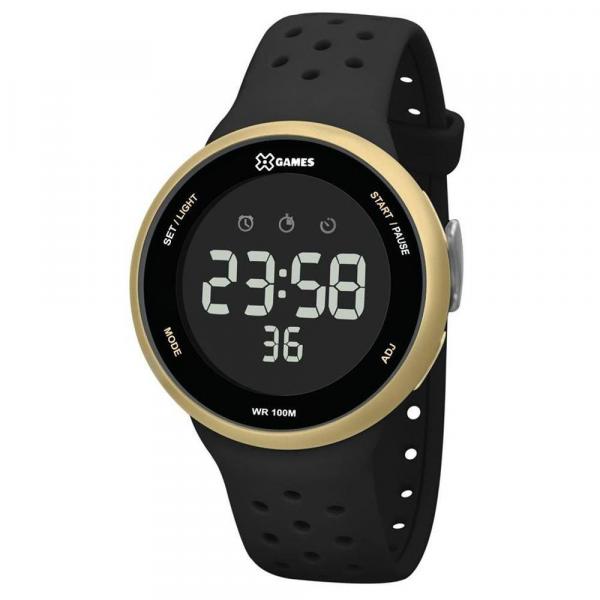 Relogio Masculino Digital Dourado Xgames Pulseira Preta