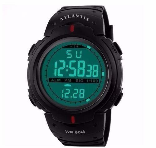 Relogio Masculino Digital Esporte Prova D Agua Militar - Atlantis